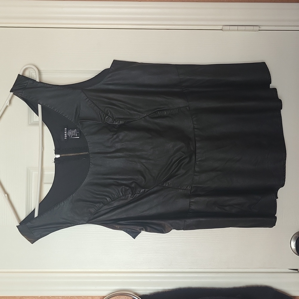 Torrid pleather peplum top